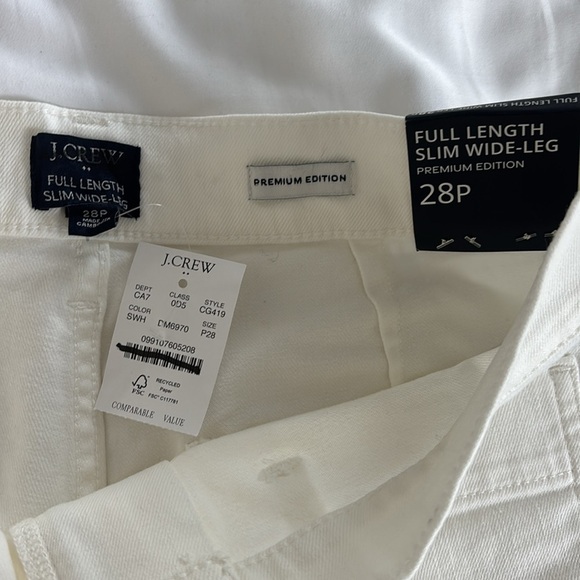 J.Crew Petite Slim Wide Leg Sailor Jean All Day Stretch Retro White US 28 P NWT - Picture 8 of 11